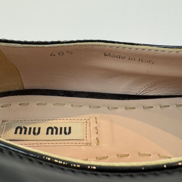 Miu Miu Black Patent Leather Oxfords, EU 40.5 - Picture 5 of 13